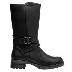 BRUNO ROSSI - Bota Mujer Cuero Negro