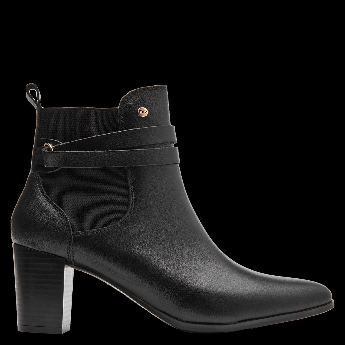 BRUNO ROSSI - Botín Mujer Cuero Negro Bruno Rossi