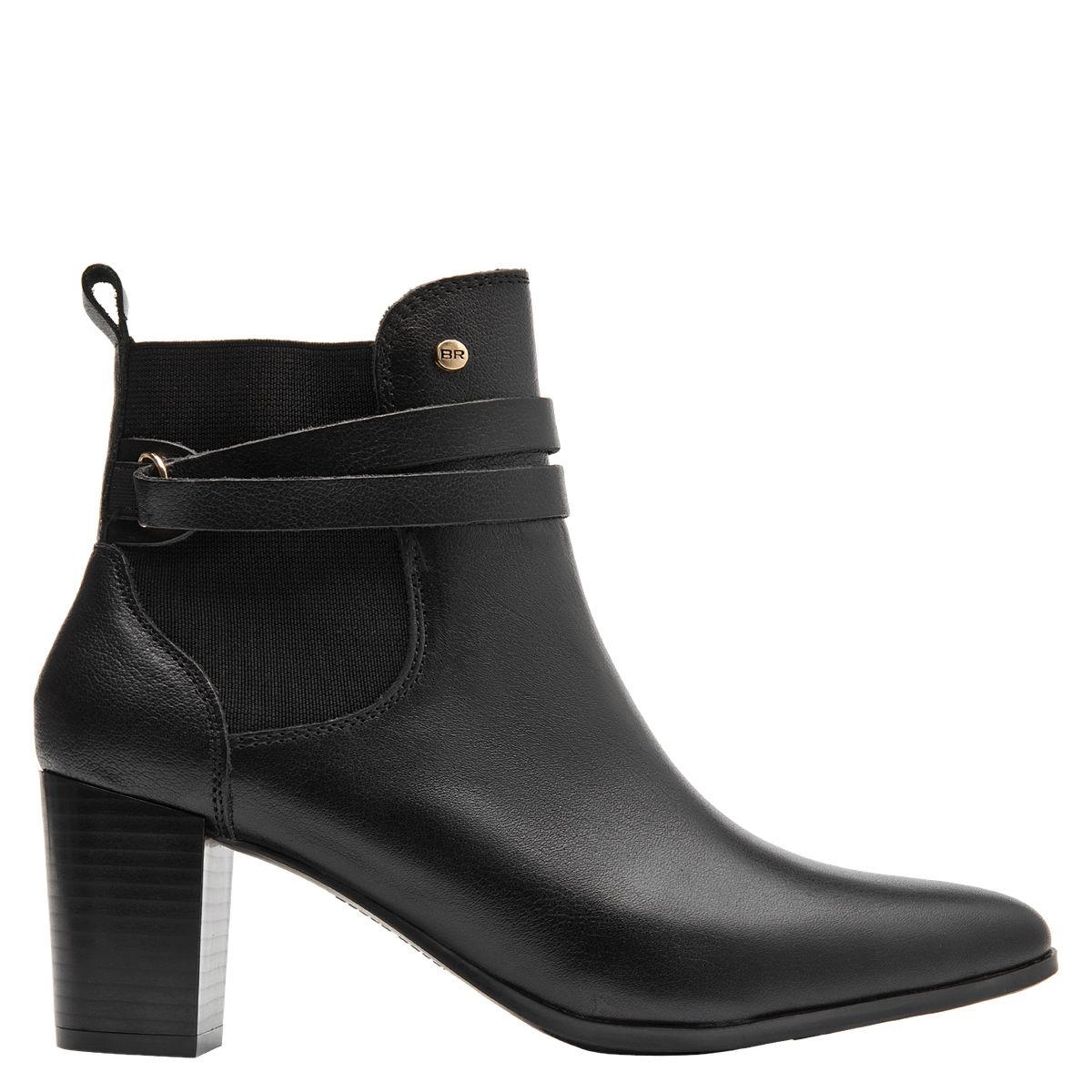 BRUNO ROSSI - Botín Mujer Cuero Negro Bruno Rossi