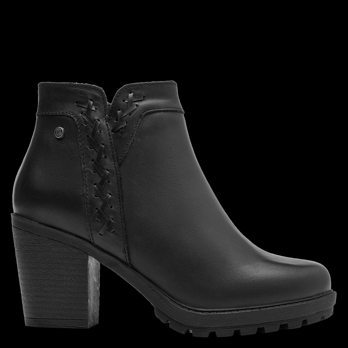 BRUNO ROSSI - Botín Mujer Cuero Negro Bruno Rossi