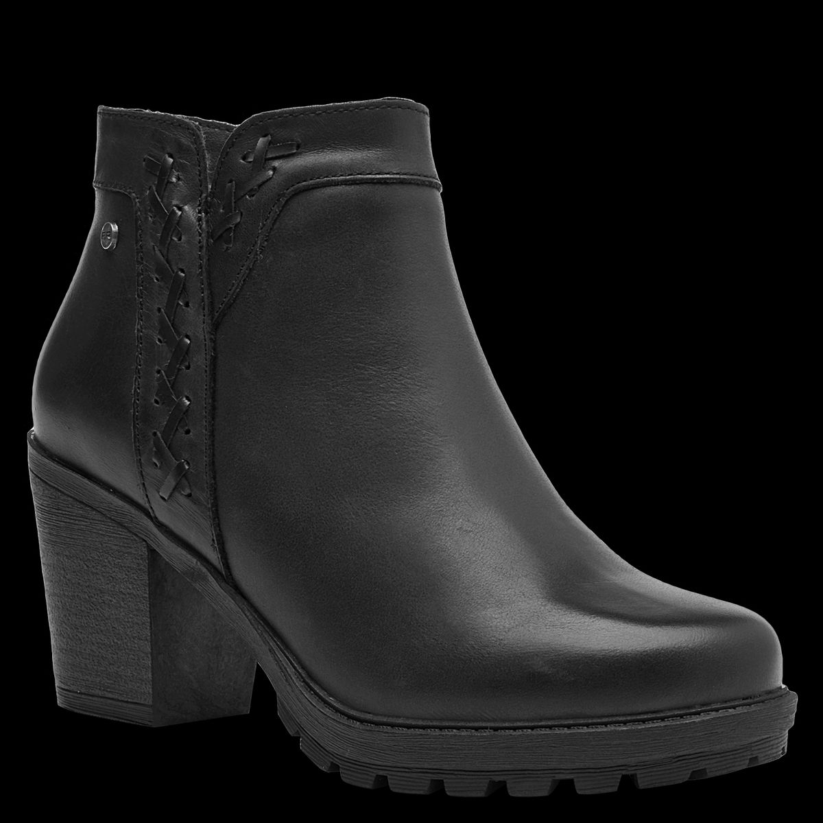 BRUNO ROSSI - Botín Mujer Cuero Negro Bruno Rossi