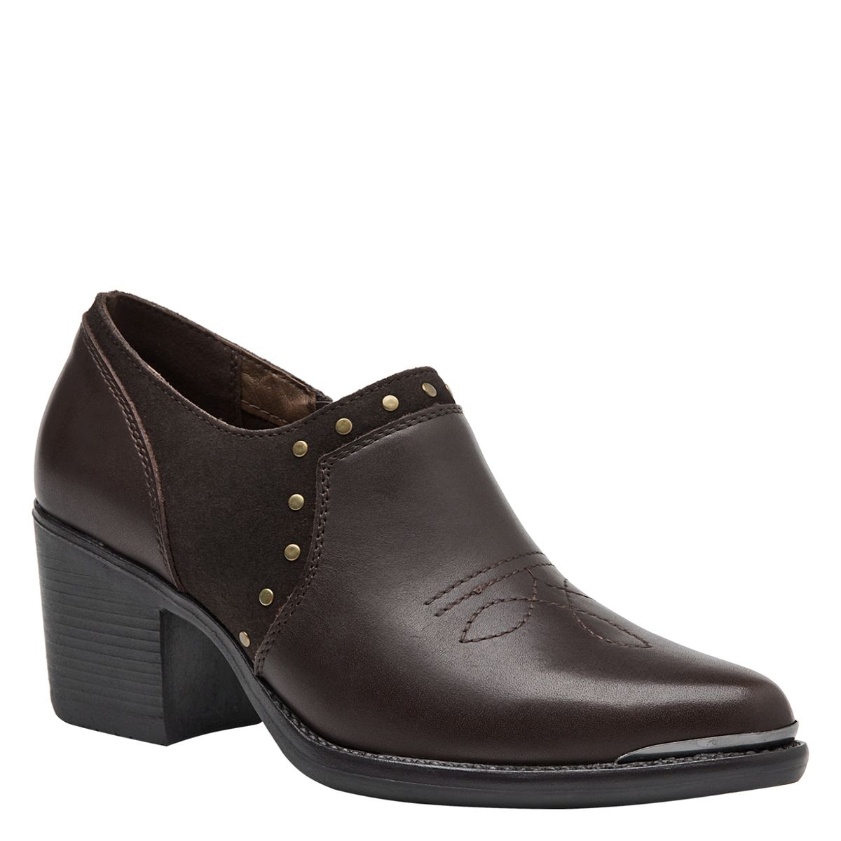 BRUNO ROSSI - Botín Mujer Cuero Café Bruno Rossi