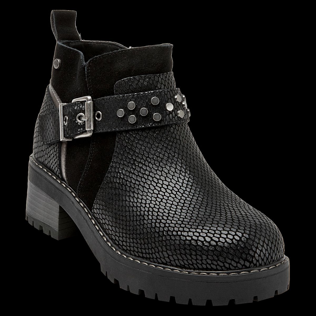 BRUNO ROSSI - Botín Mujer Cuero Negro Bruno Rossi