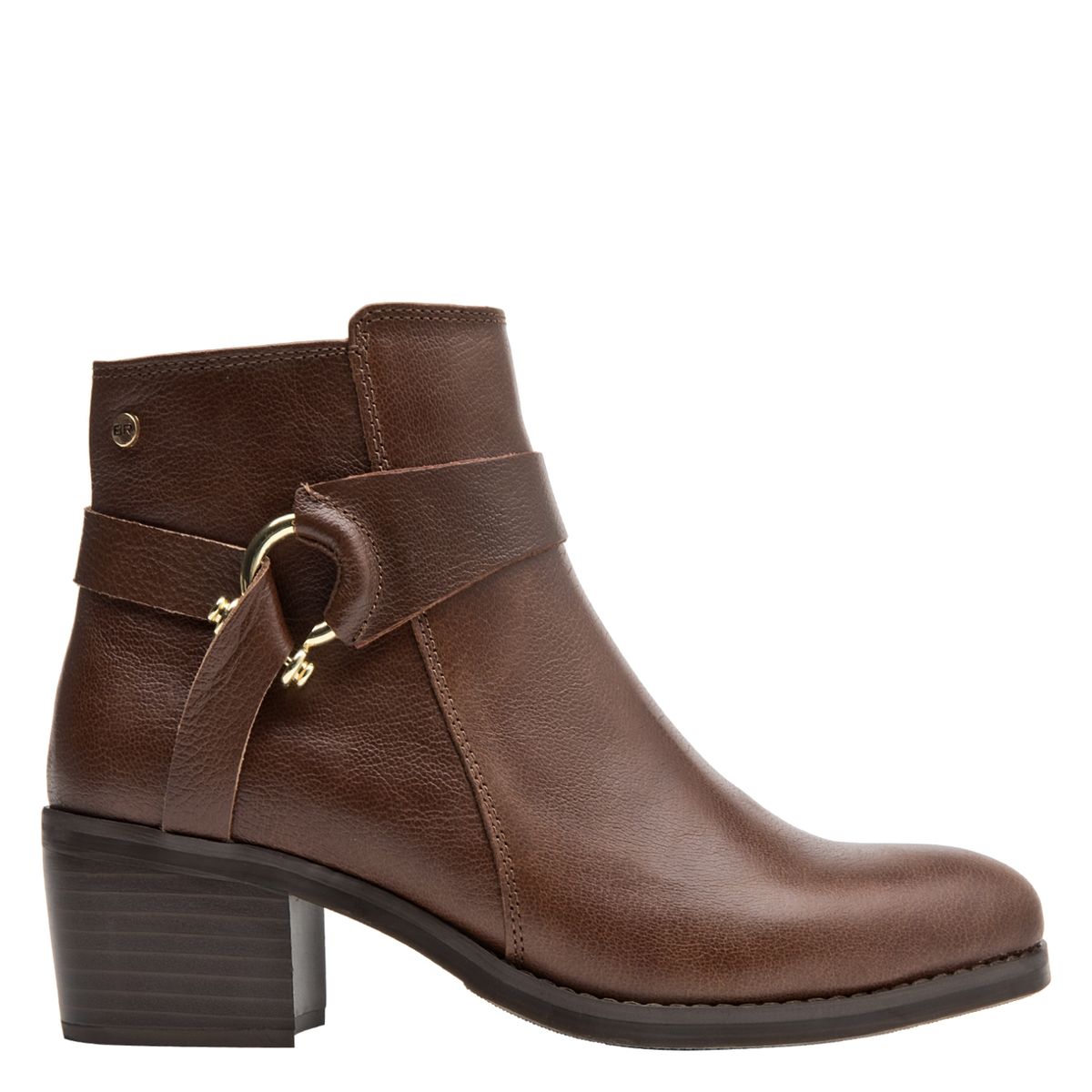 BRUNO ROSSI - Botín Mujer Cuero Café Bruno Rossi