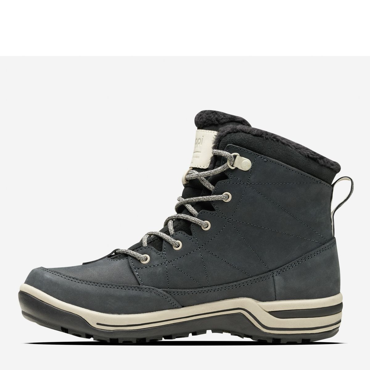 LIPPI - Native Midii Zapatilla Outdoor y Trekking Mujer Impermeable Cuero Negro Lippi