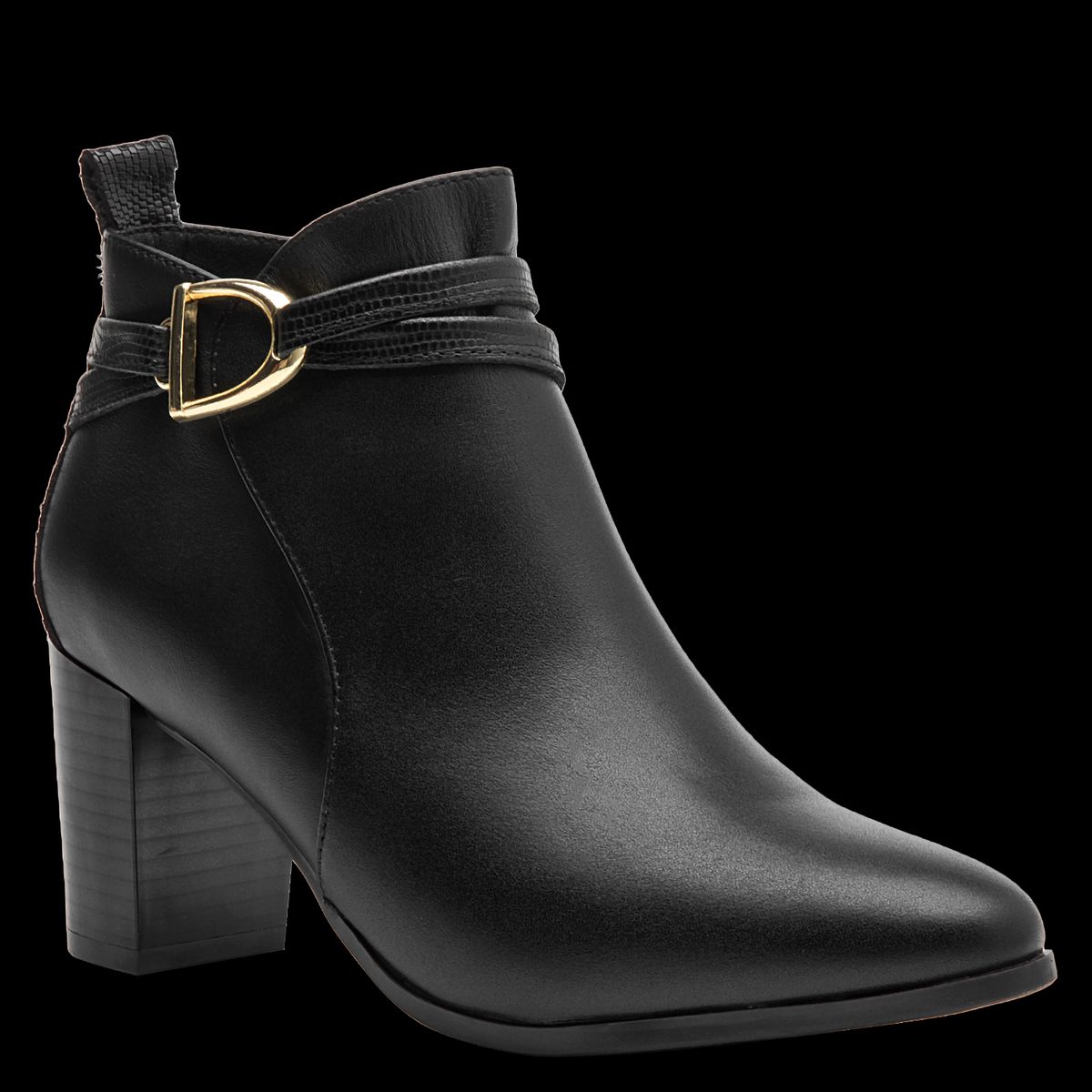 BRUNO ROSSI - Botín Mujer Cuero Negro Bruno Rossi