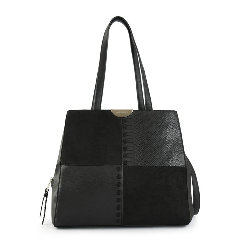 AMPHORA - Cartera Amphora Tricolor con Textura Cocodrilo y Correa Ajustable Mujer