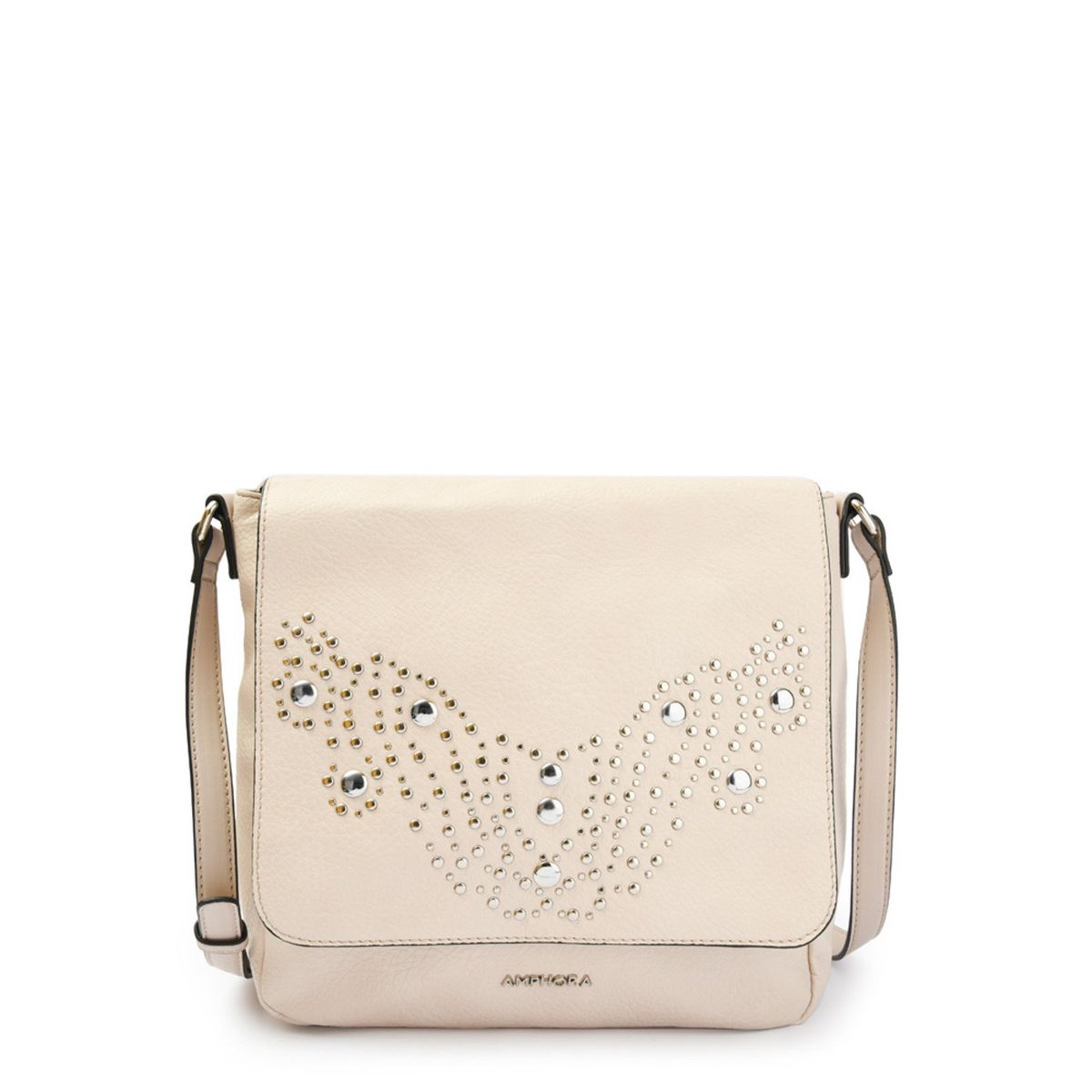 AMPHORA - Cartera Bandolera Grande Carter Blanco Crudo Amphora