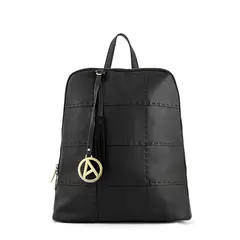 AMPHORA - Mochila Negra con Mujer Detalles en Dorado