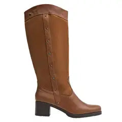 POLLINI - Bota Vaquera Mujer Cuero Café
