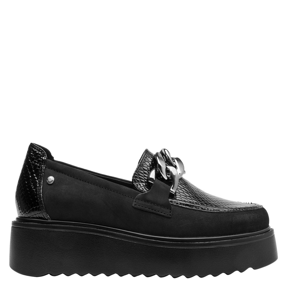 POLLINI - Zapato Casual Mujer Cuero Negro Pollini