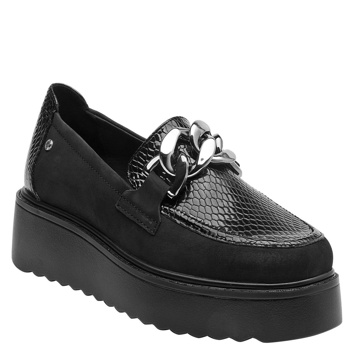 POLLINI - Zapato Casual Mujer Cuero Negro Pollini