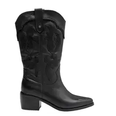 POLLINI - Bota Mujer Cuero Negro