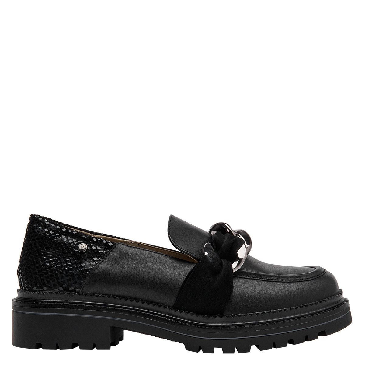 POLLINI - Mocasin Mujer Cuero Negro Pollini