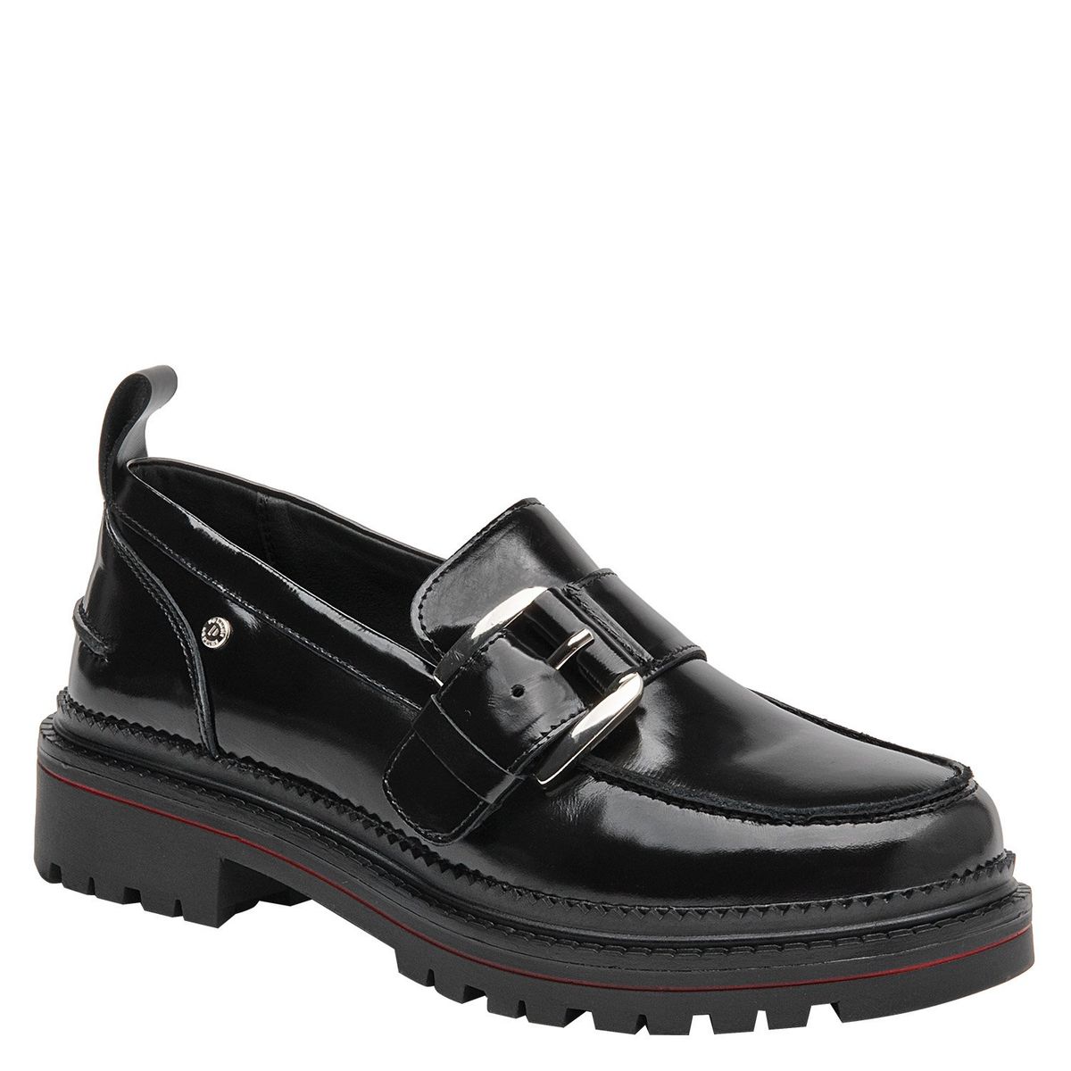 POLLINI - Zapato Casual Mujer Cuero Negro Pollini