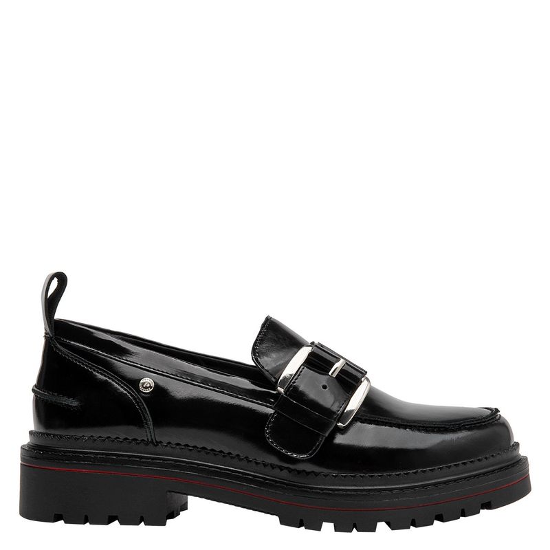 POLLINI - Zapato Casual Mujer Cuero Negro Pollini