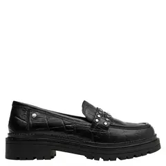 POLLINI - Mocasin Mujer Cuero Negro