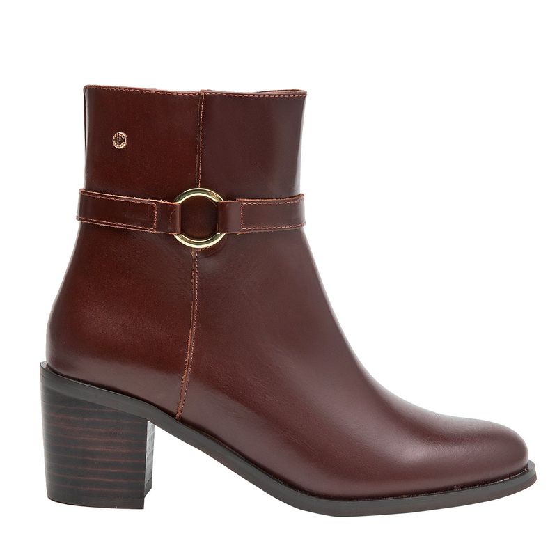 POLLINI - Botín Mujer Cuero Café Pollini