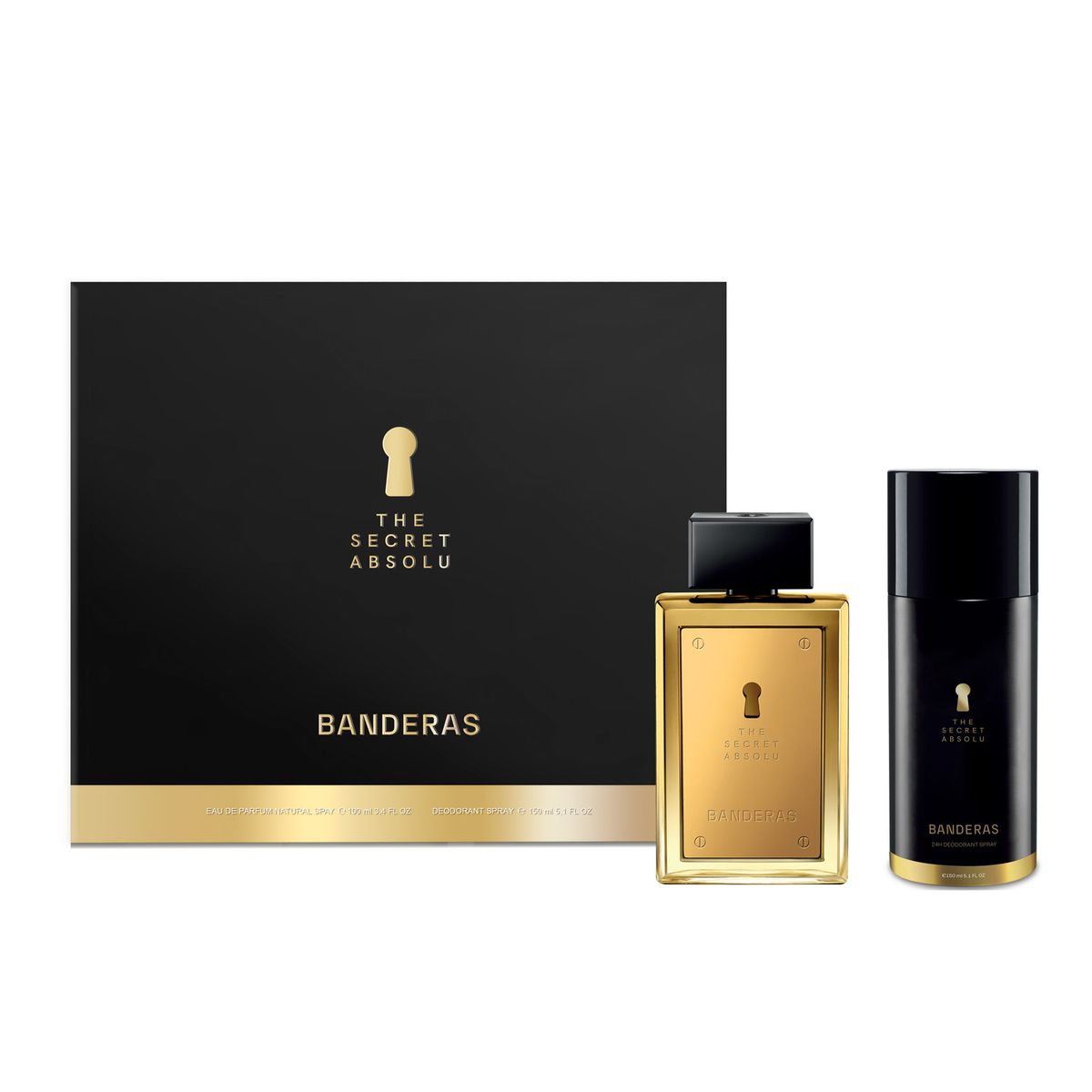 BANDERAS - Set Perfume Hombre The Secret Absolu EDP 100Ml + Desodorante 150Ml Banderas Banderas