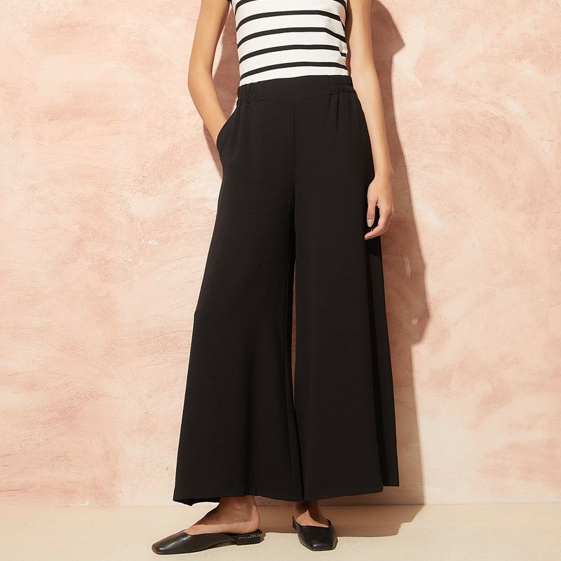 BASEMENT - Pantalón Palazzo Basement Mujer Tiro Alto