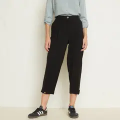 BASEMENT - Pantalón Carrot Tiro Medio Mujer