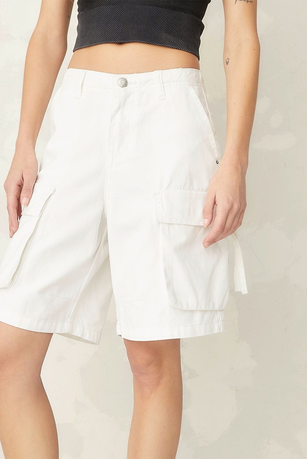 AMERICANINO - Short Americanino Cargo Algodón Mujer Blanco