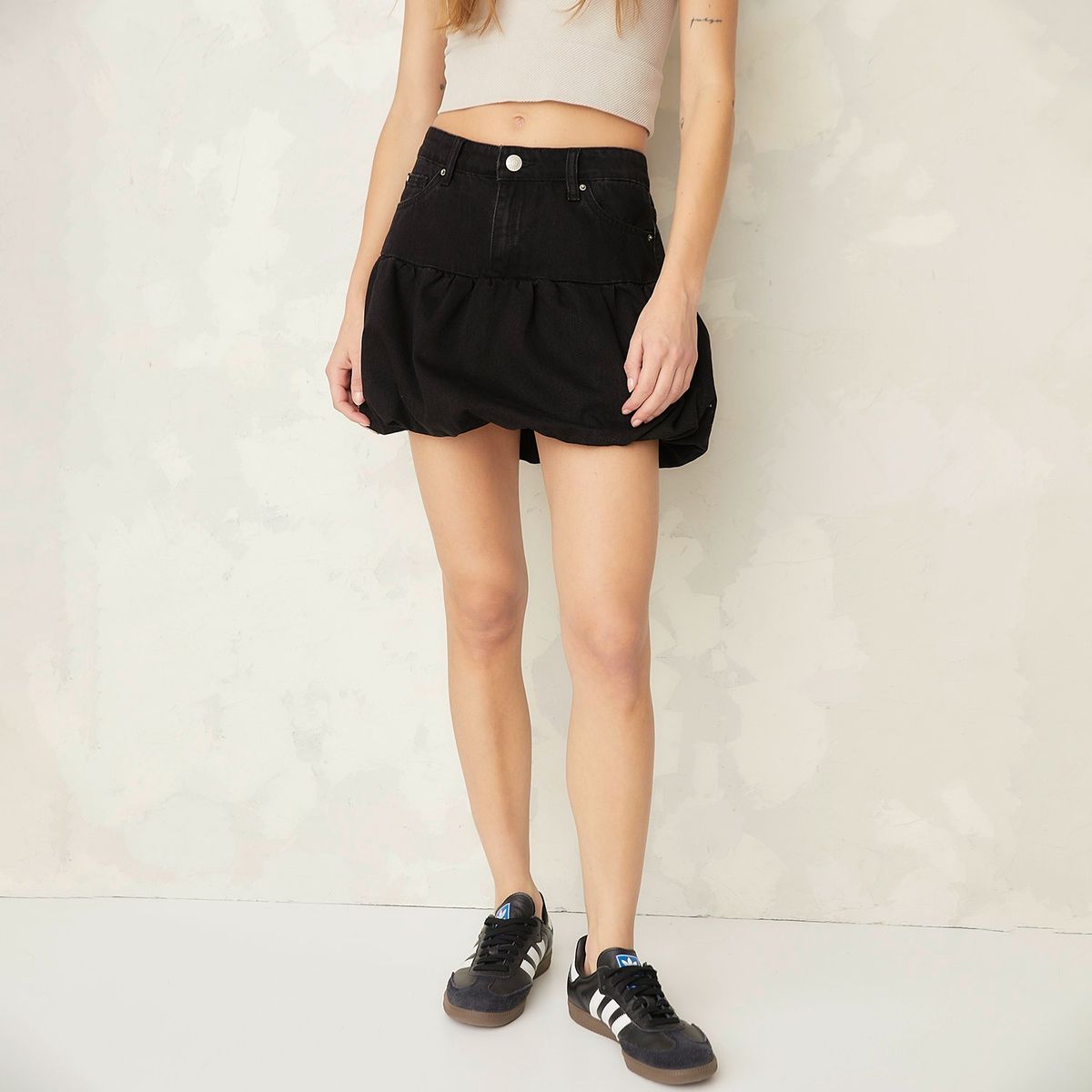 AMERICANINO - Falda Americanino Algodón Mujer Mini Diseño Liso