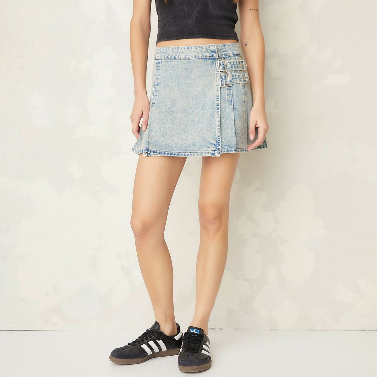 AMERICANINO - Falda Mini Americanino Algodón Mujer Tiro Alto Liso