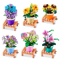 MAX BUILD - Set Bloques Garden con Diferentes Modelos De Flores