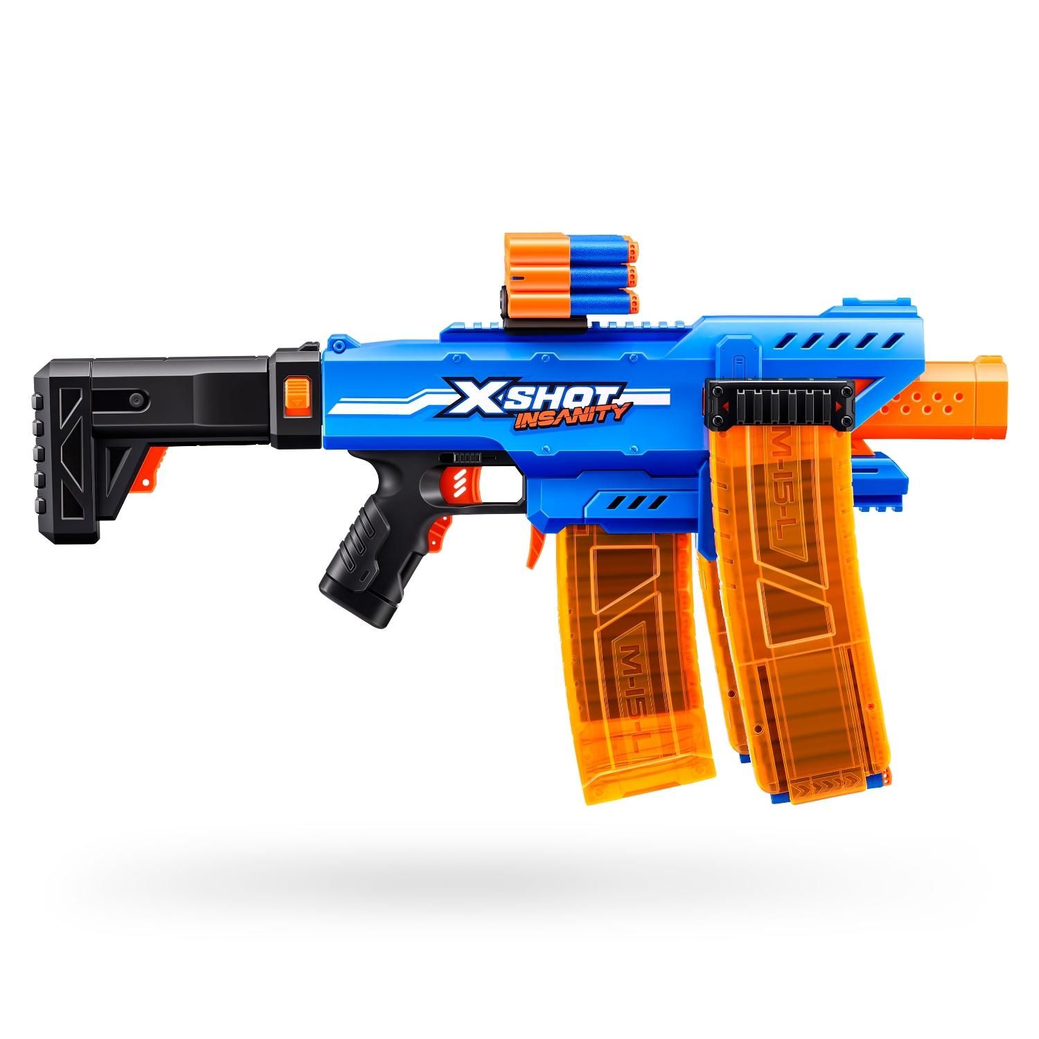 X-SHOT Lanza Dardos Insanity Clip Blaster con 72 Dardos X-Shot