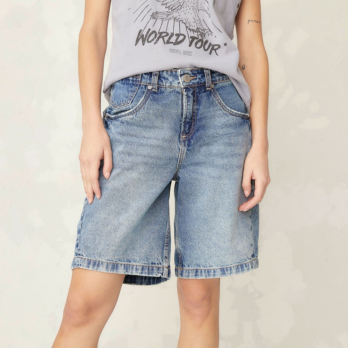 AMERICANINO - Short Americanino Mujer 100% Algodón Diseño Liso Fit Regular