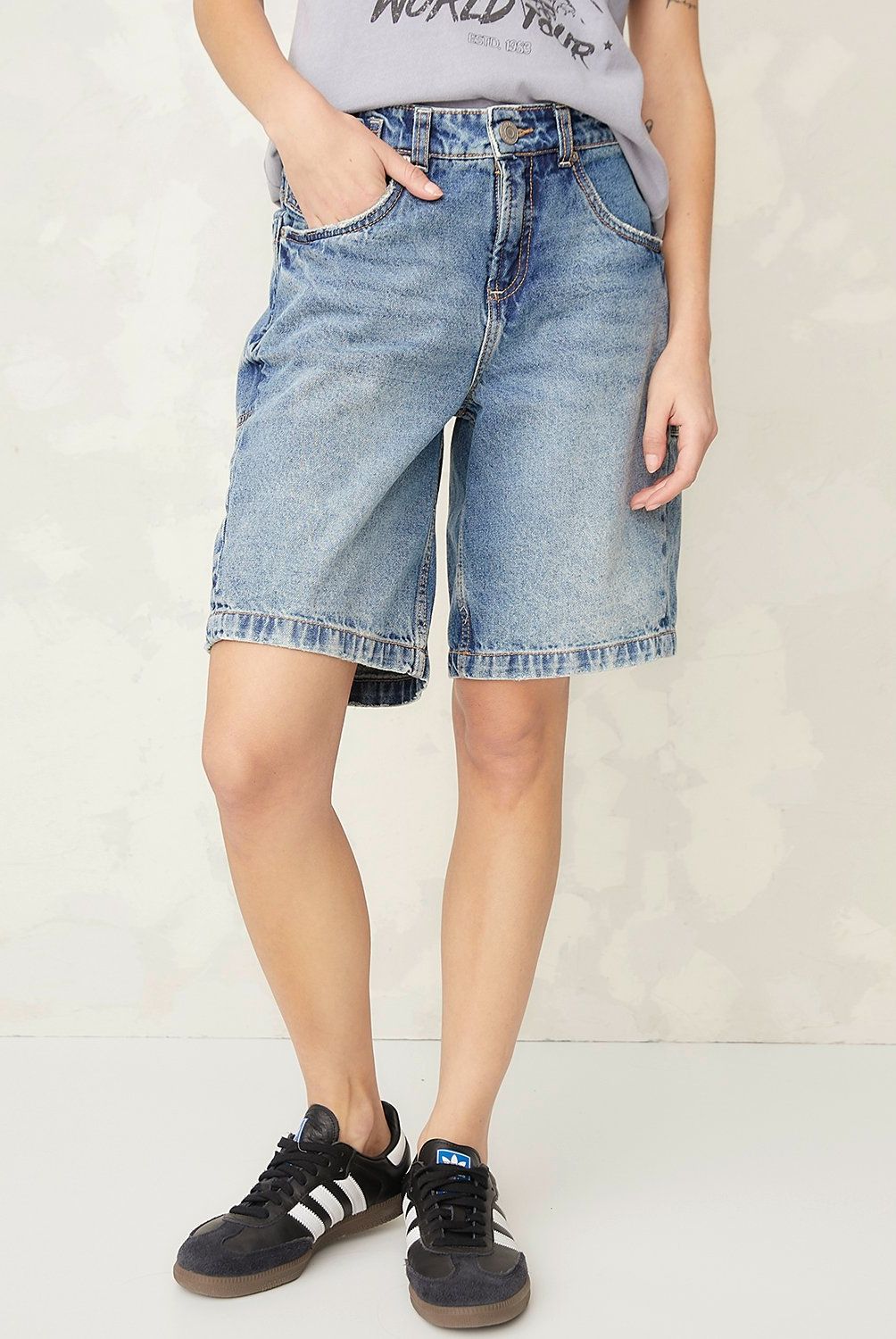 AMERICANINO - Short Americanino Mujer 100% Algodón Diseño Liso Fit Regular