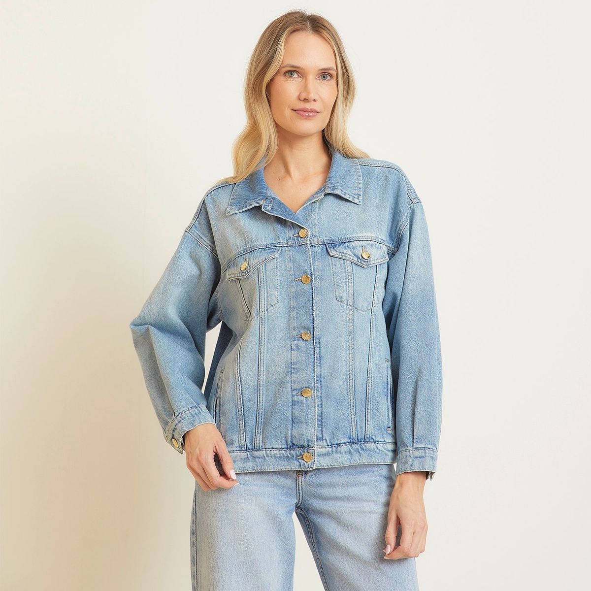 APOLOGY - Chaqueta Jeans Mujer Apology Oversize Algodón Cuello Clásico