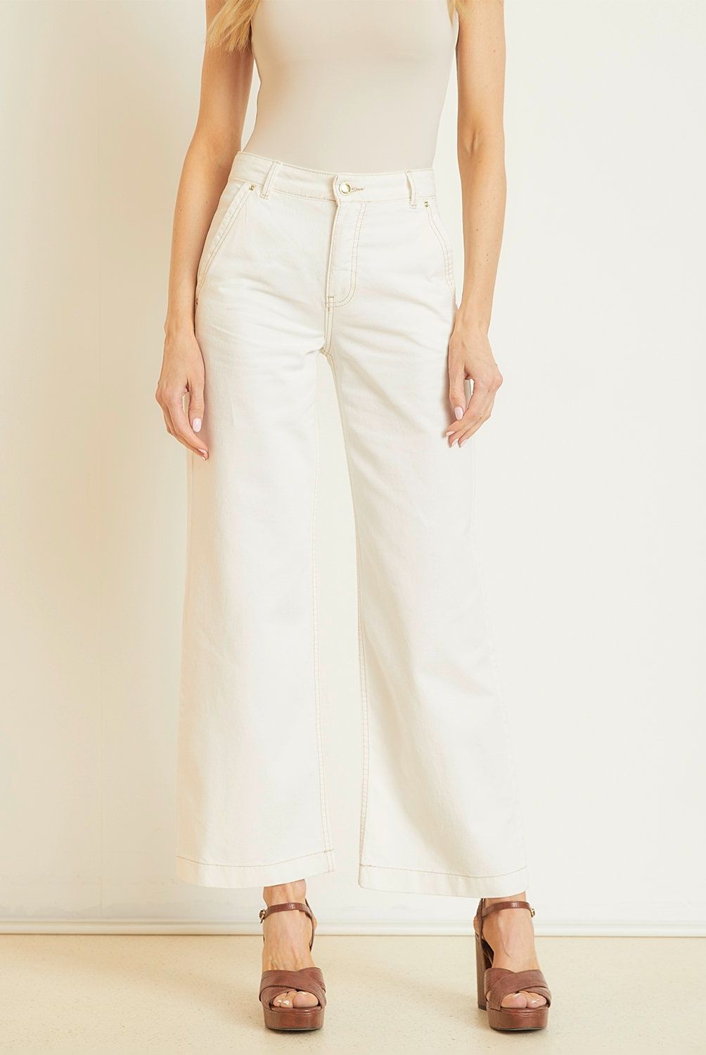 APOLOGY - Jeans Apology Por Pampita Wide Leg Tiro Alto Mujer Algodón