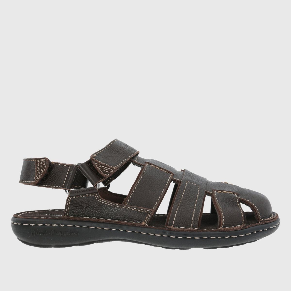HUSH PUPPIES - Sandalia Hombre Cuero Café Hush Puppies