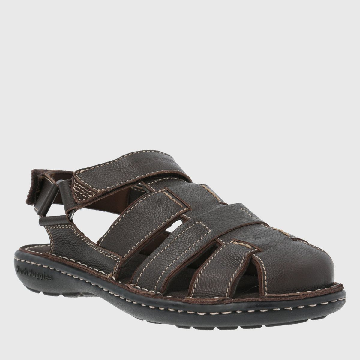 HUSH PUPPIES - Sandalia Hombre Cuero Café Hush Puppies
