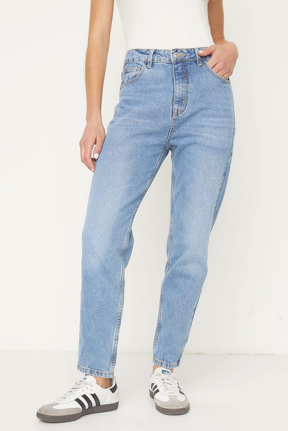 SYBILLA - Jeans Mom Tiro Alto Mujer Sybilla