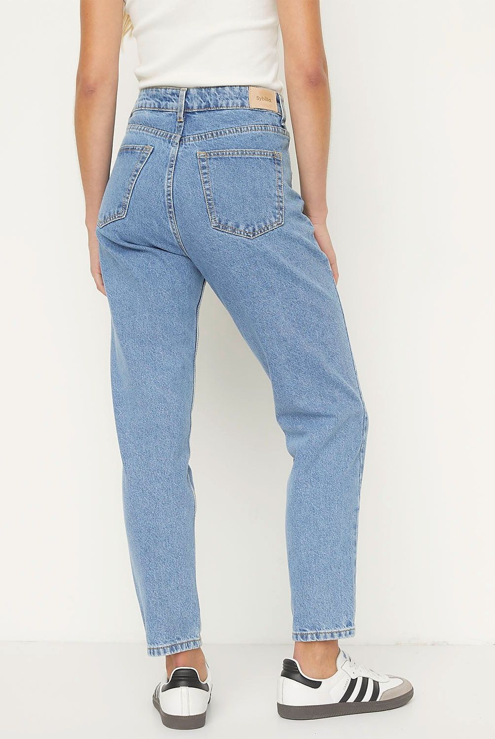 SYBILLA - Jeans Mom Tiro Alto Mujer Sybilla