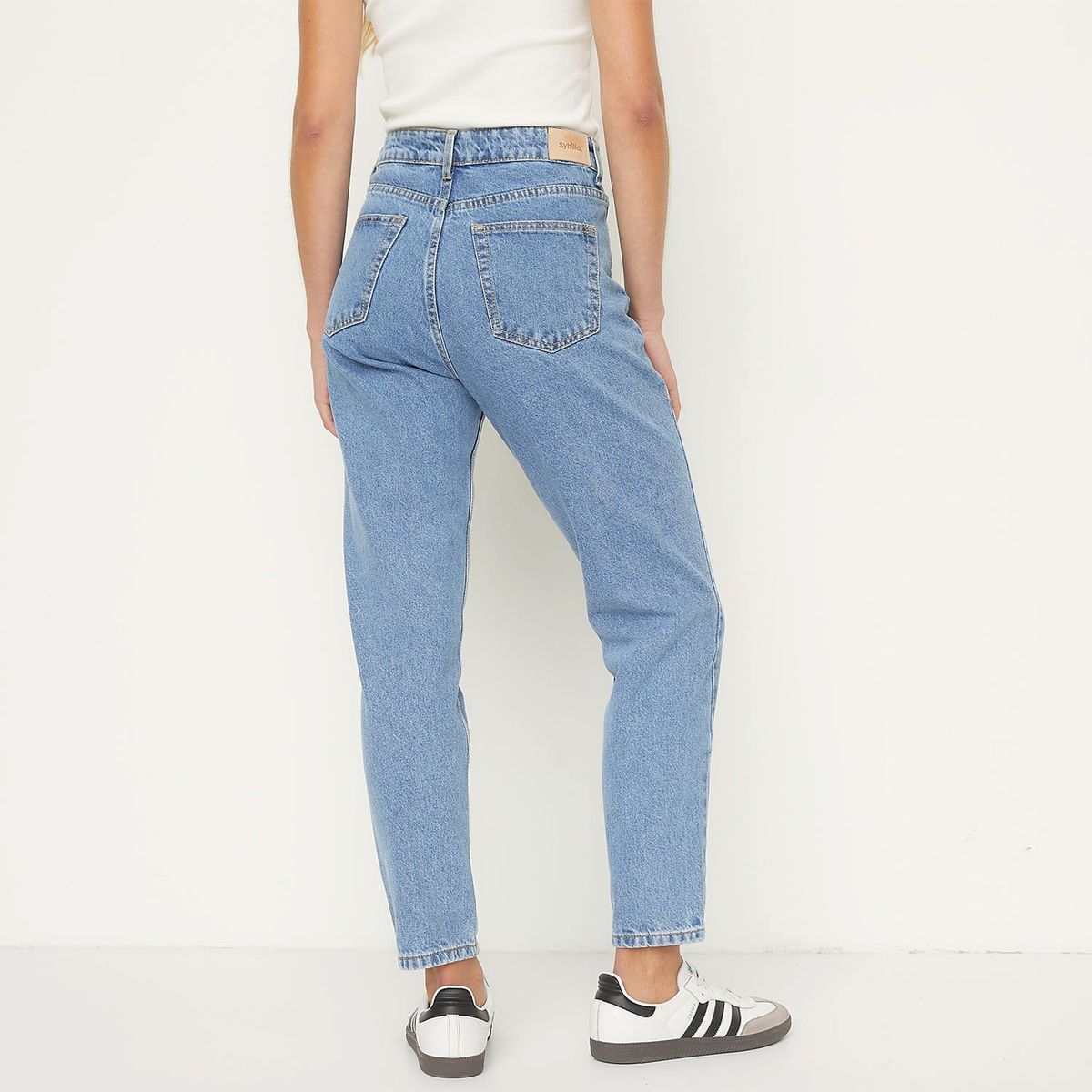 SYBILLA - Jeans Mom Tiro Alto Mujer Sybilla