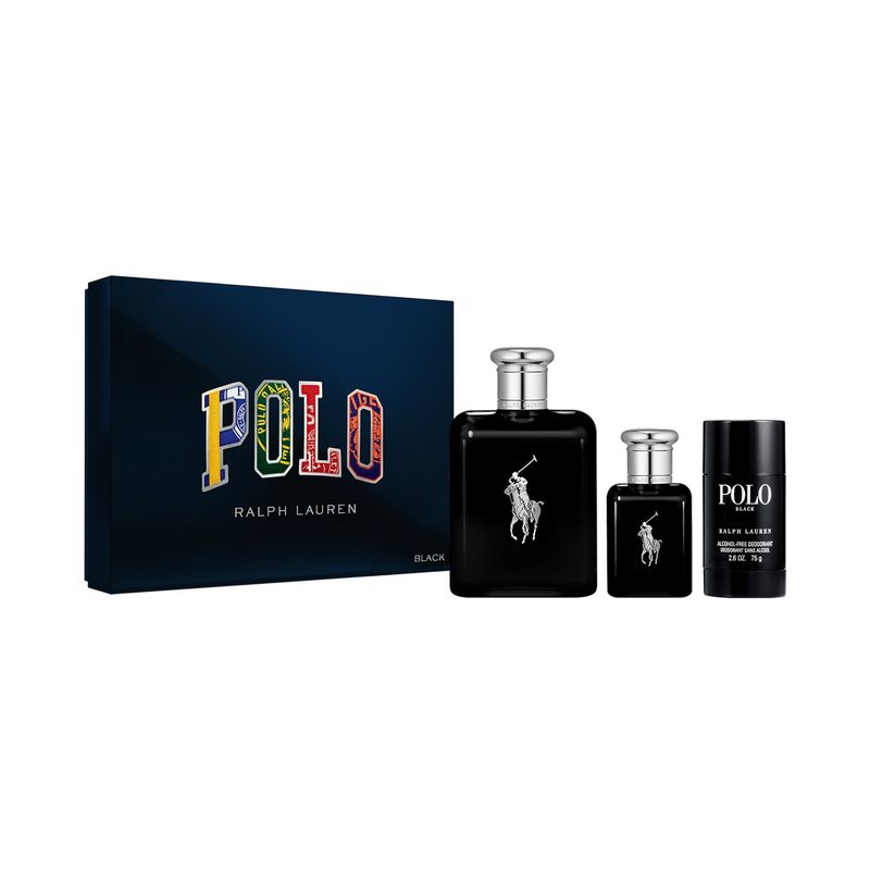 RALPH LAUREN - Set Perfume Hombre Polo Black EDT 125ml + 40ml  + Desodorante 75g Ralph Lauren