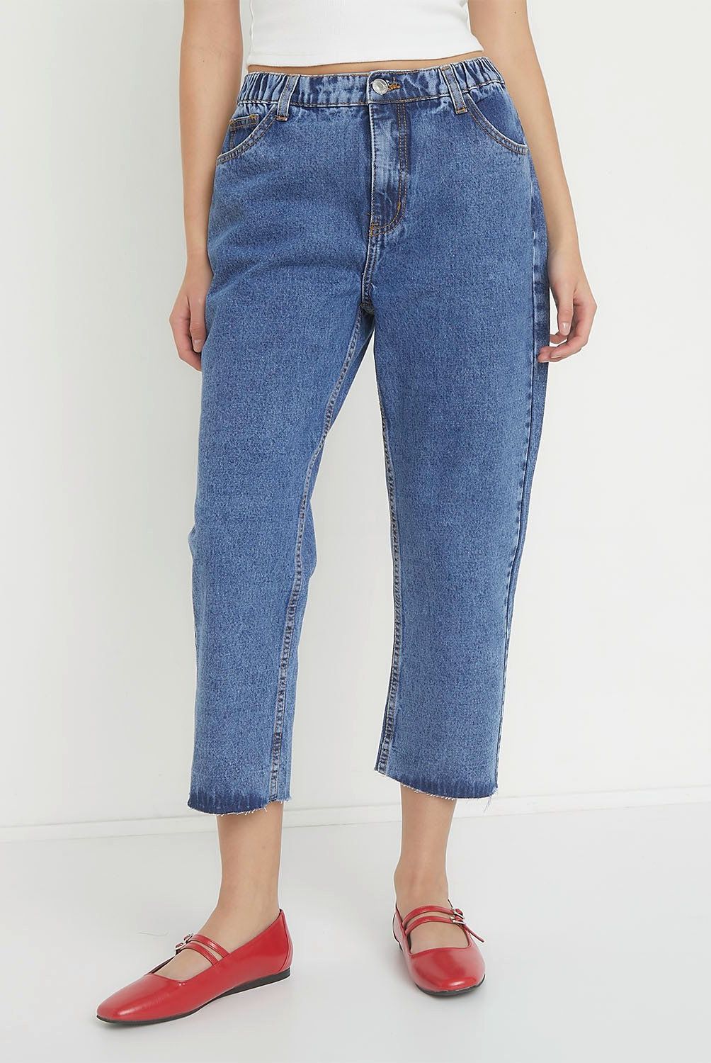 SYBILLA - Jeans Straight Tiro Alto Mujer Sybilla