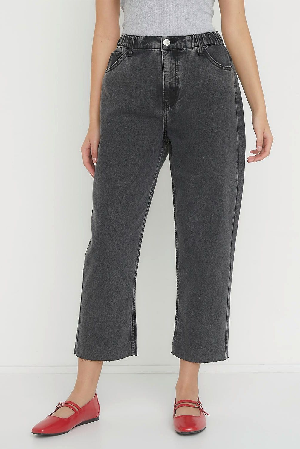 SYBILLA - Jeans Straight Tiro Alto Mujer Sybilla