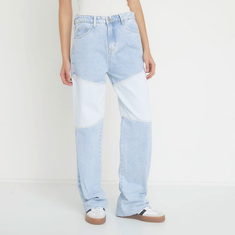 SYBILLA - Jeans Straight Tiro Alto Mujer Sybilla
