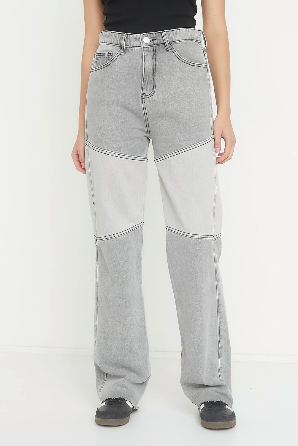 SYBILLA - Jeans Straight Tiro Alto Mujer Sybilla