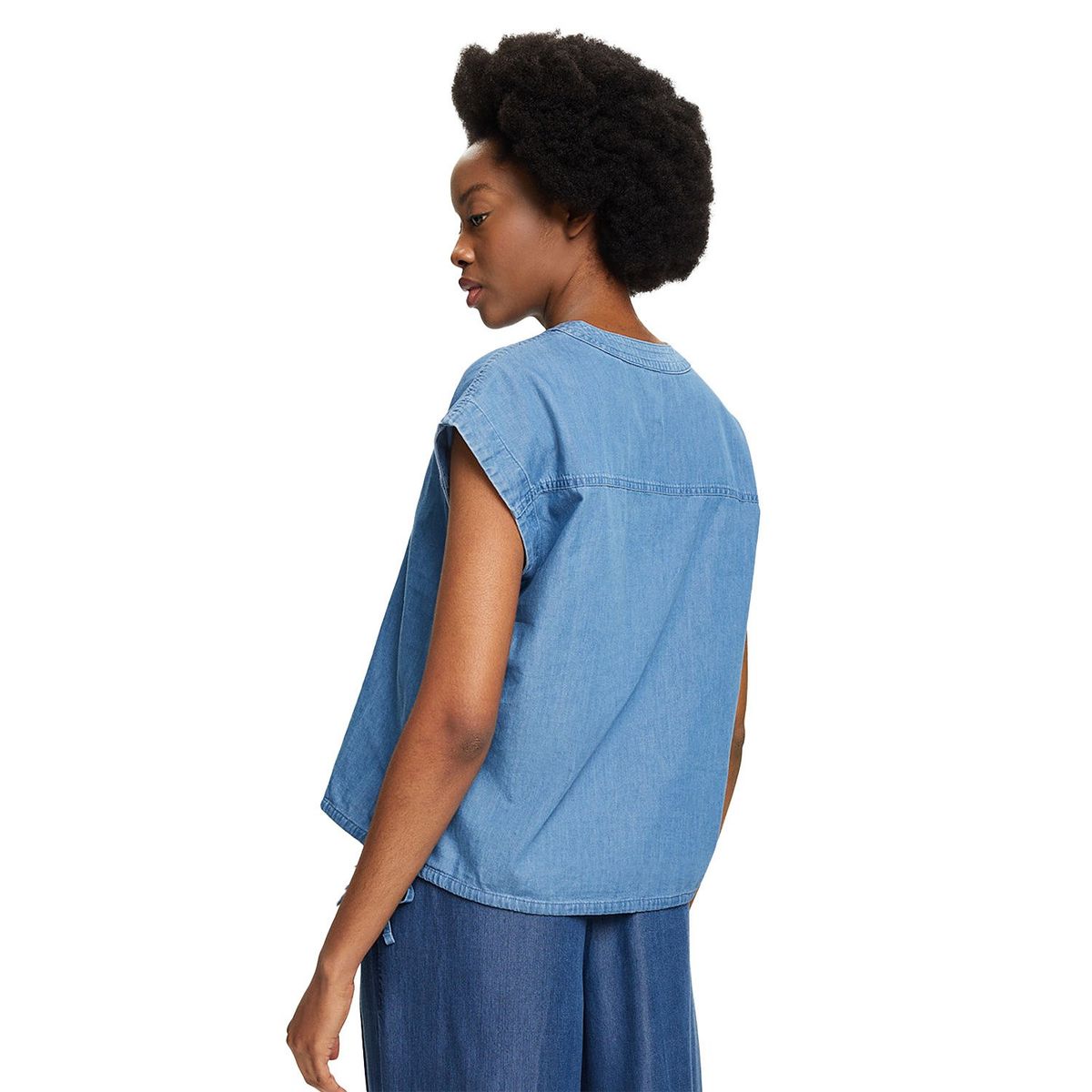 ESPRIT - Blusa Sin Mangas Algodón Mujer Esprit