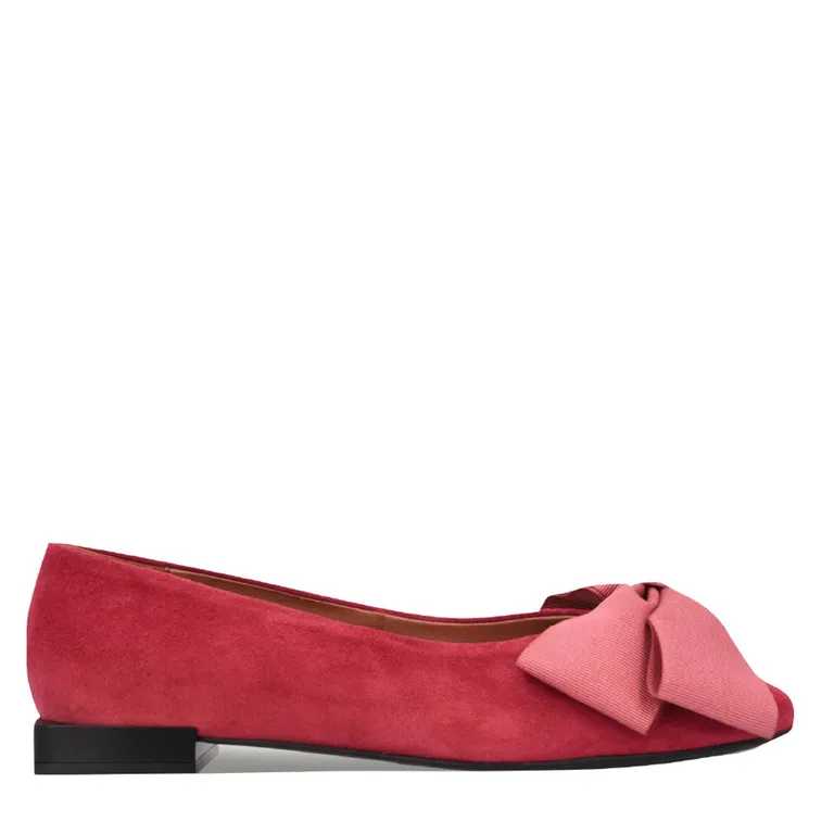 Lorenza Ballerina Mujer Cuero Rosado