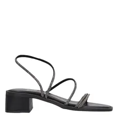 URCO - Anafe Black Brillos Sandalia Mujer Cuero Negro
