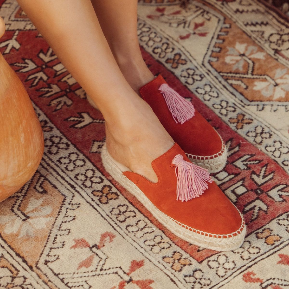 URCO - Alpargata Mujer Cuero Naranjo Urco