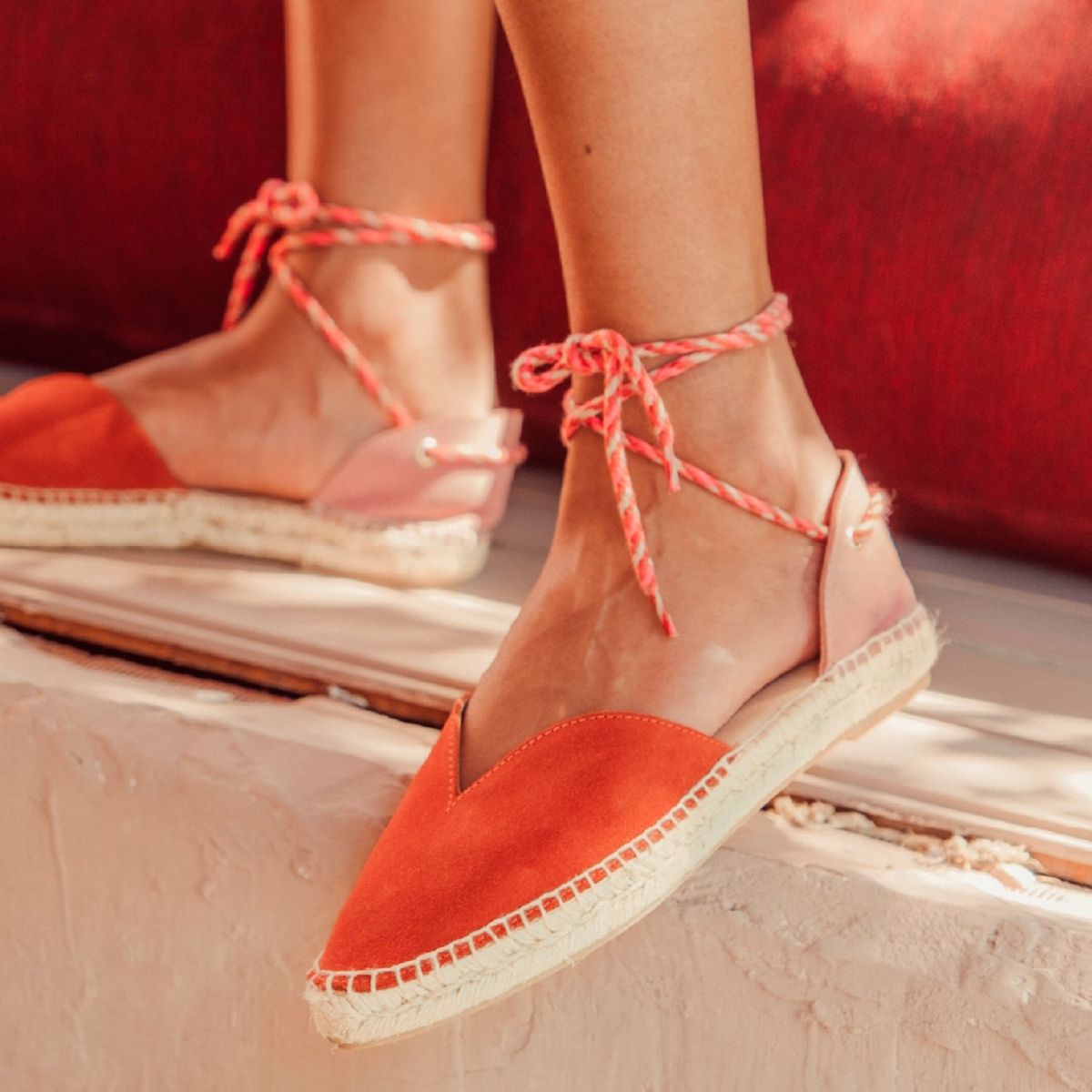 URCO - Alpargata Mujer Cuero Naranjo Urco