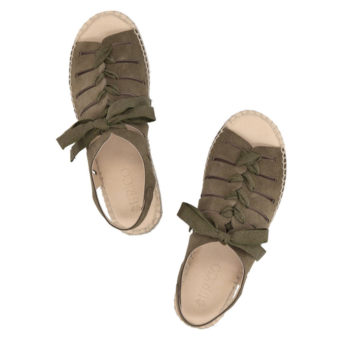 URCO - Sandalia Mujer Cuero Verde Urco